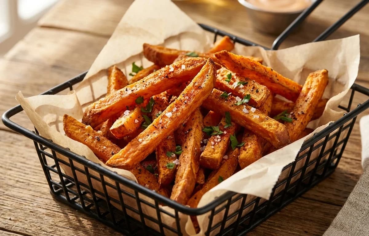 Veggie Burger with Sweet Potato Fries
