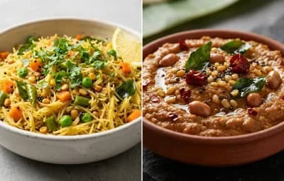 Vermicelli Upma with Peanut Chutney