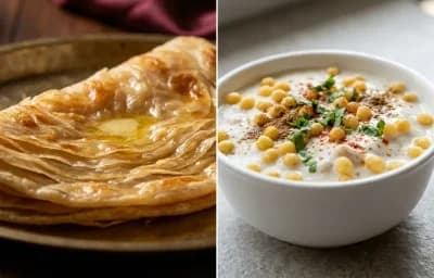 Warqi Paratha with Boondi Raita