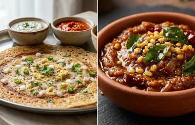 Wheat Dosa with Onion Chutney