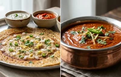 Wheat Dosa with Tomato Curry