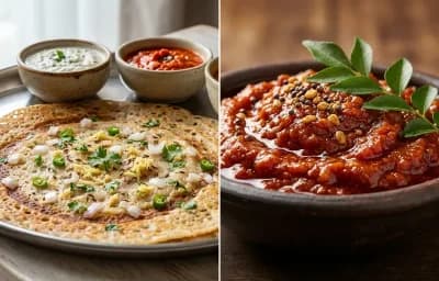 Wheat Dosa with Tomato Thokku