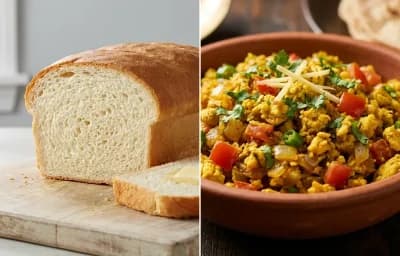 White Bread with Egg Bhurji