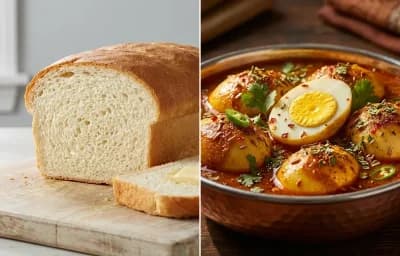 White Bread with Egg Curry