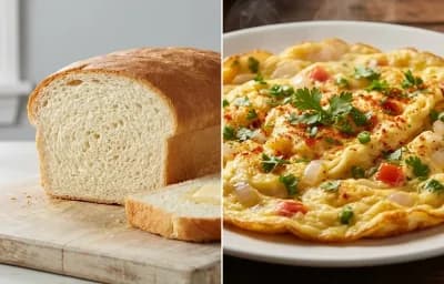 White Bread with Masala Omelette