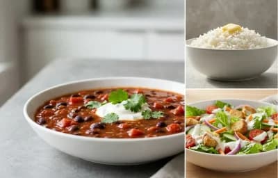 White Rice with Side Salad