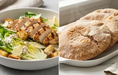 Whole Grain Pita with Chicken Caesar Salad PCOS