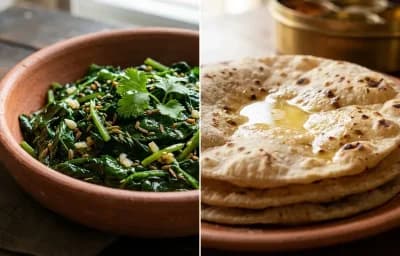 Xaak Bhaji with Roti