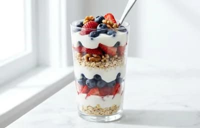 Yogurt Parfait with Berries and Walnuts