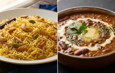 Zafrani Pulao with Dal Makhani