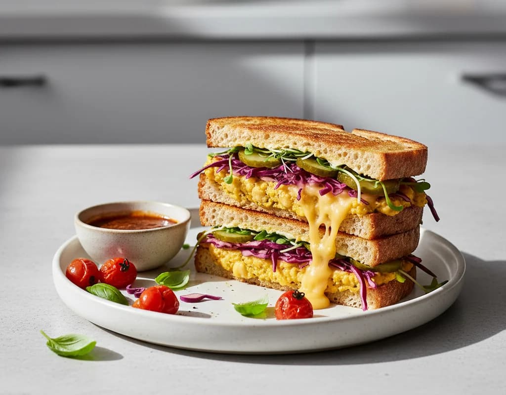 Vegan Chickpea Melt Sandwich