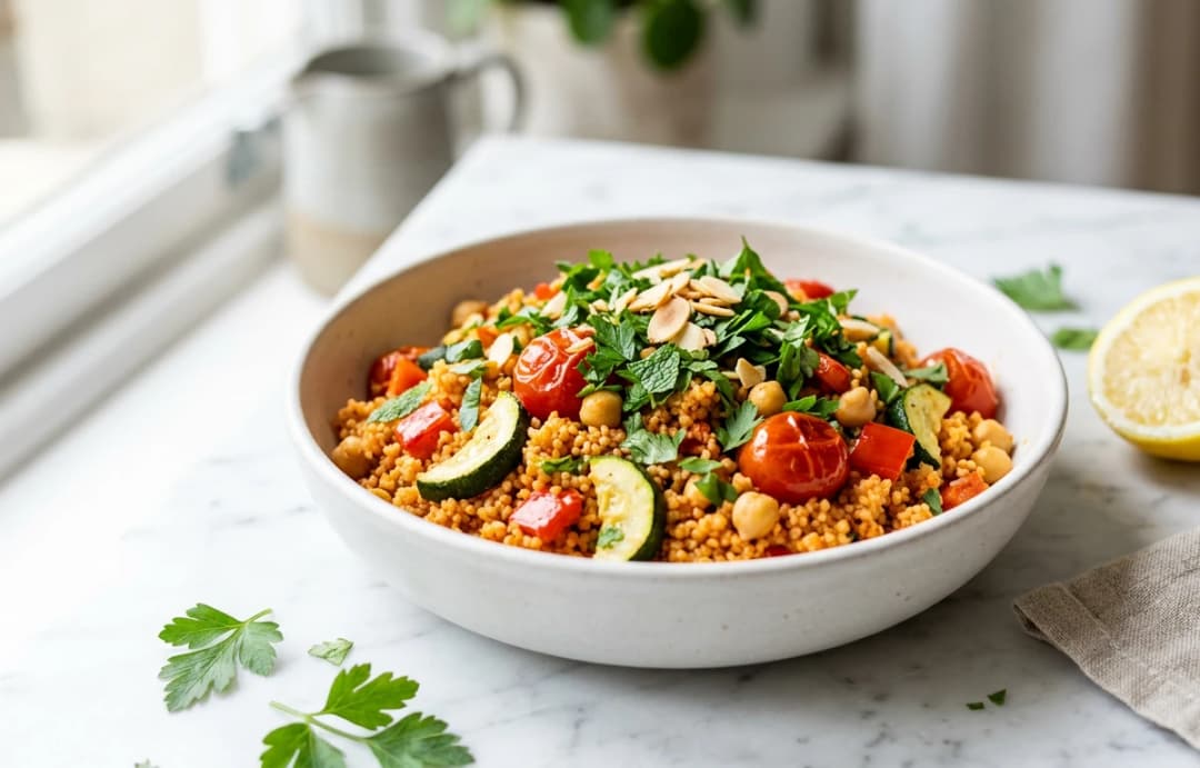 10-Min Harissa Couscous with Veggies