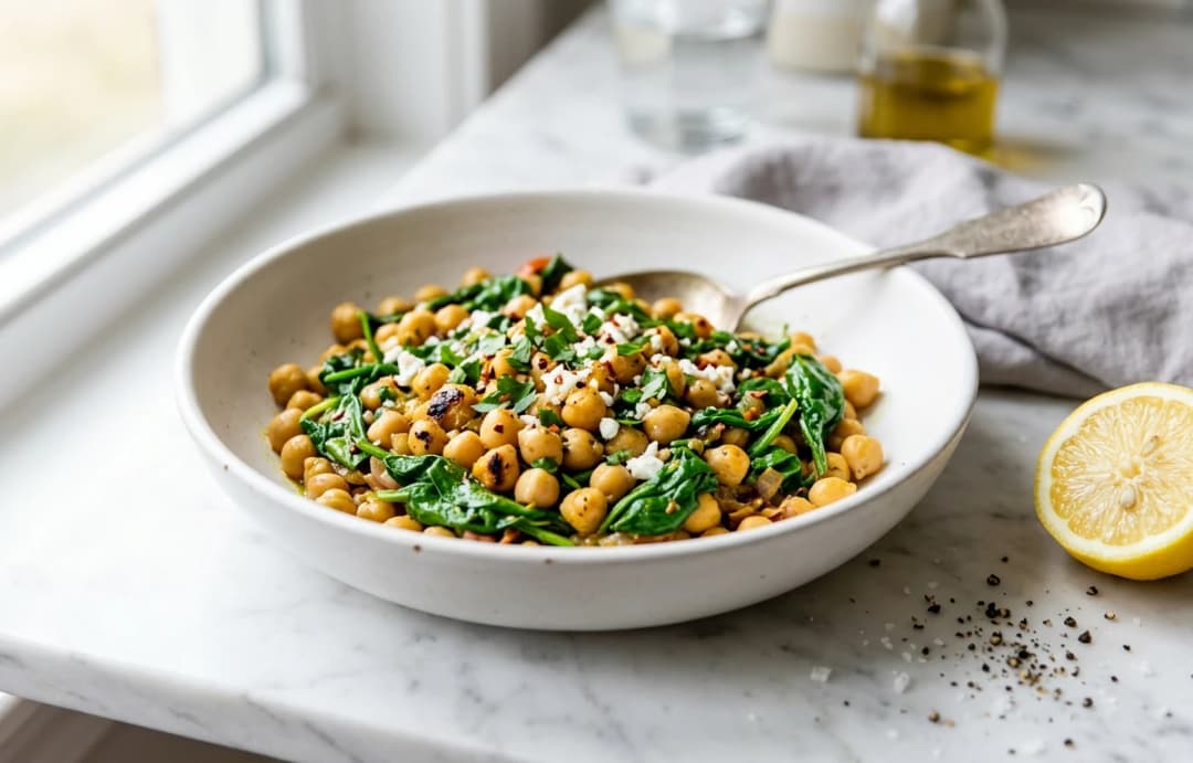 15-Minute Chickpea & Spinach Sauté