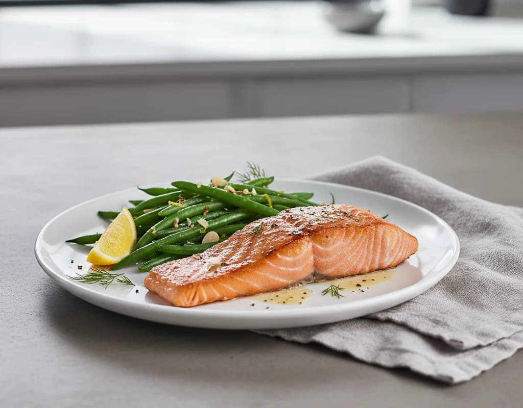 Salmon And Green Beans Plate