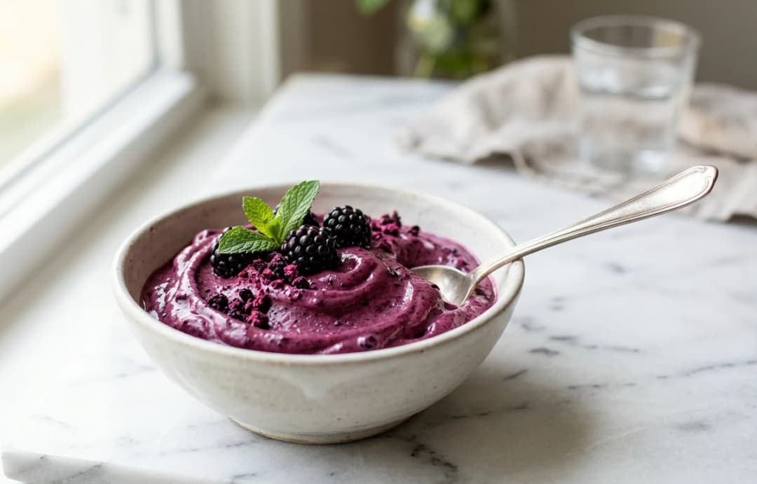 2-Ingredient Blackberry Nice Cream