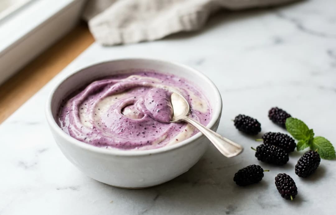 2-Ingredient Mulberry Nice Cream