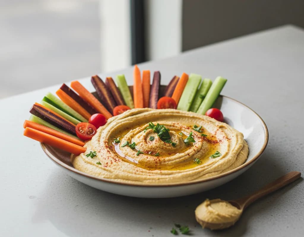Vegan Hummus With Carrot Sticks