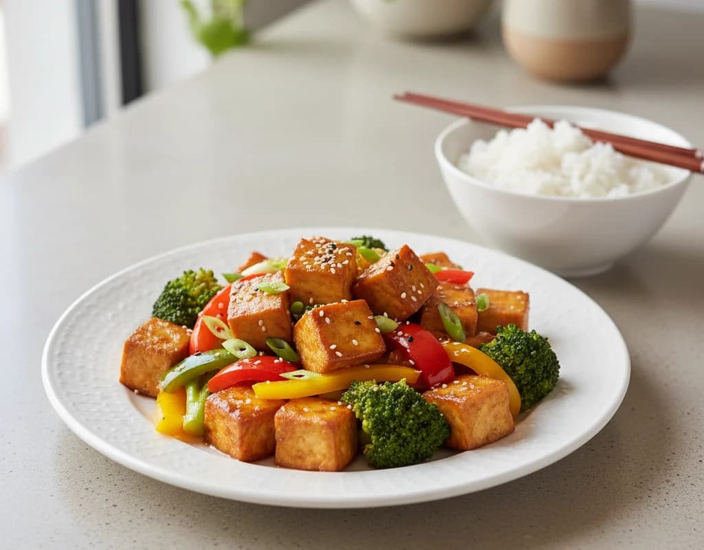 Tofu Stir-fry with Bell Peppers and Broccoli