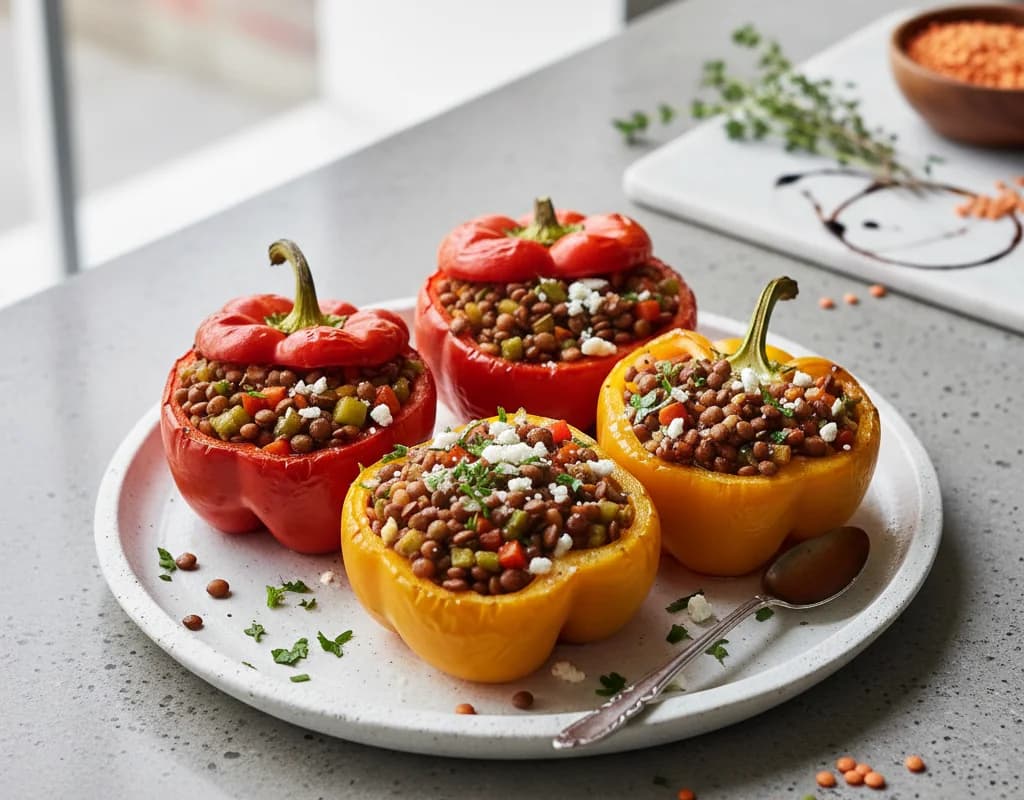 Lentil Stuffed Peppers