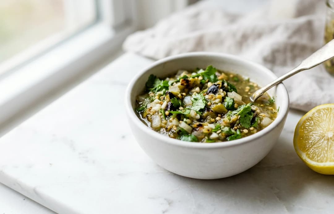 5-Minute Roasted Green Chili Salsa