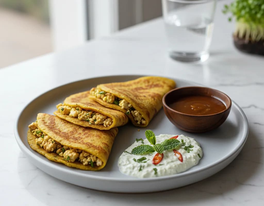 Besan Chilla With Paneer Filling