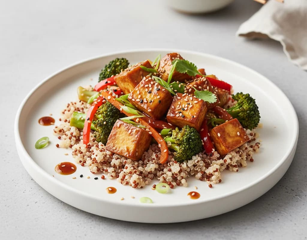 Tofu Stir-fry with Quinoa and Broccoli