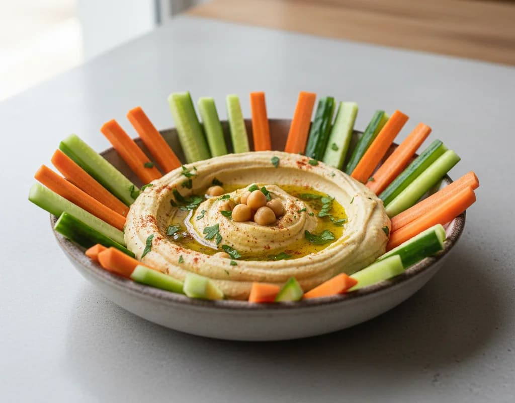 Hummus With Carrots & Cucumber