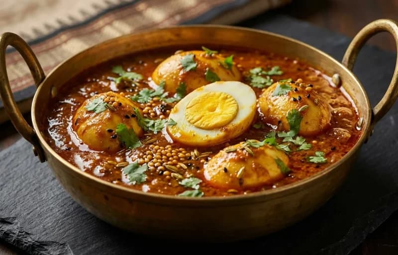 Achari Anda Curry with Paratha - Recipe 1