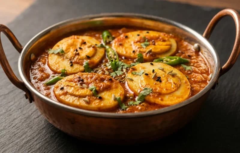 Achari Anda Masala, Paratha and Dahi - Recipe 1