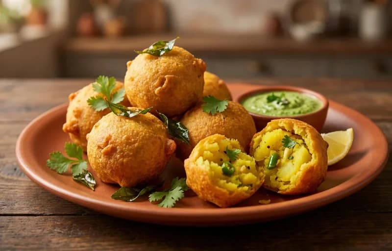 Aloo Bonda with Mint Chutney - Recipe 1