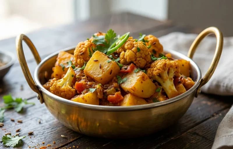 Roti, Aloo Gobi and Curd - Recipe 2