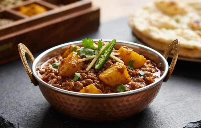 Aloo Keema Sabzi with Puri - Recipe 1
