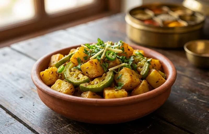 Roti with Aloo Parwal Bhujia - Recipe 2