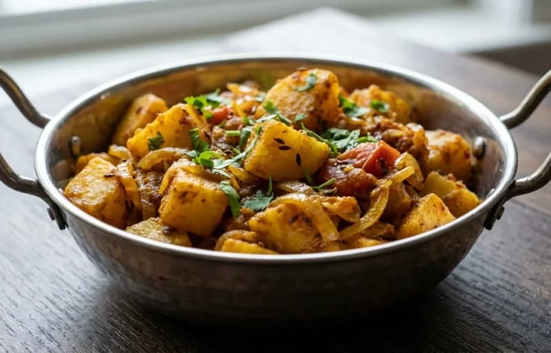 Aloo Pyaaz ki Sabzi, Bajra Roti and Mirchi ke Tapore - Recipe 1