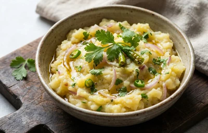 Panta Bhat, Aloo Seddho and Kancha Lonka Murgi - Recipe 2