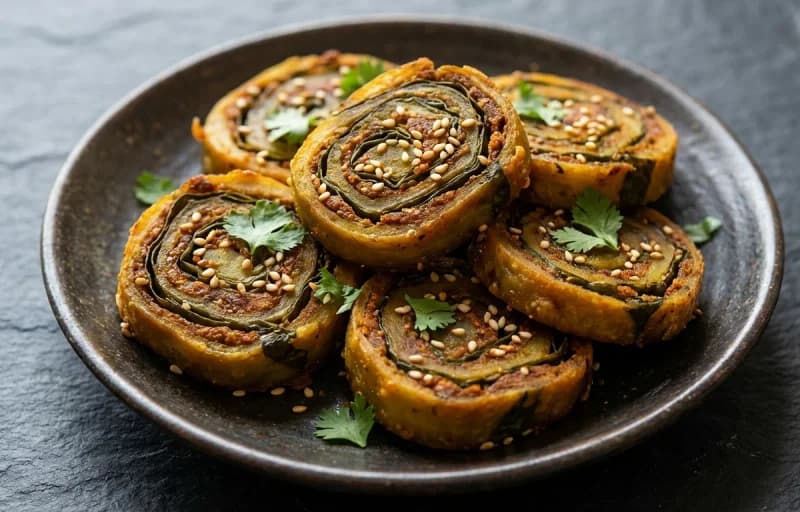 Alu Vadi with Lasun Chutney - Recipe 1