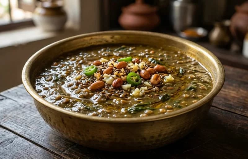 Ambadichi Bhaji with Jowar Bhakri - Recipe 1