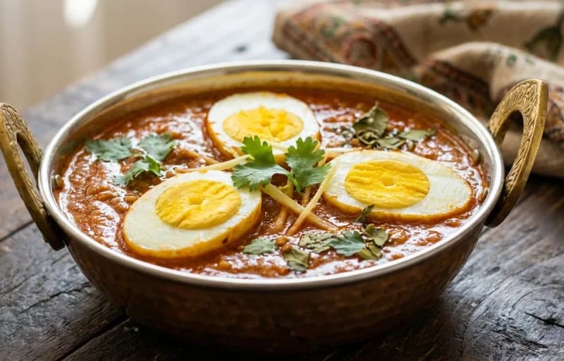 Anda Curry, Roomali Roti and Sirke Wale Pyaaz - Recipe 1