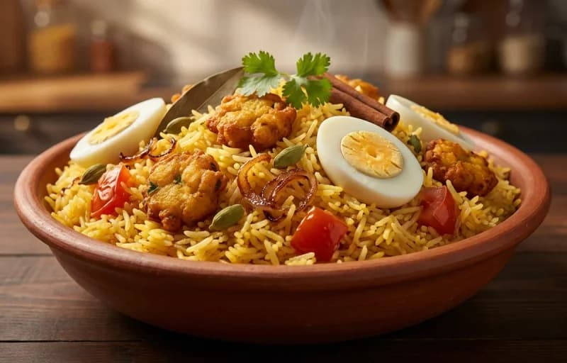 Anda Mangodi Pulao with Kachumber Salad - Recipe 1