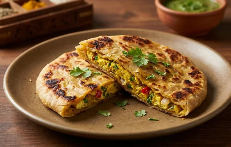 Anda Paratha, Boondi Raita and Mango Pickle - Recipe 1