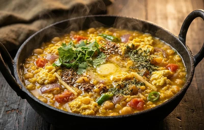 Chura Matar with Anda Tadka Fry - Recipe 2