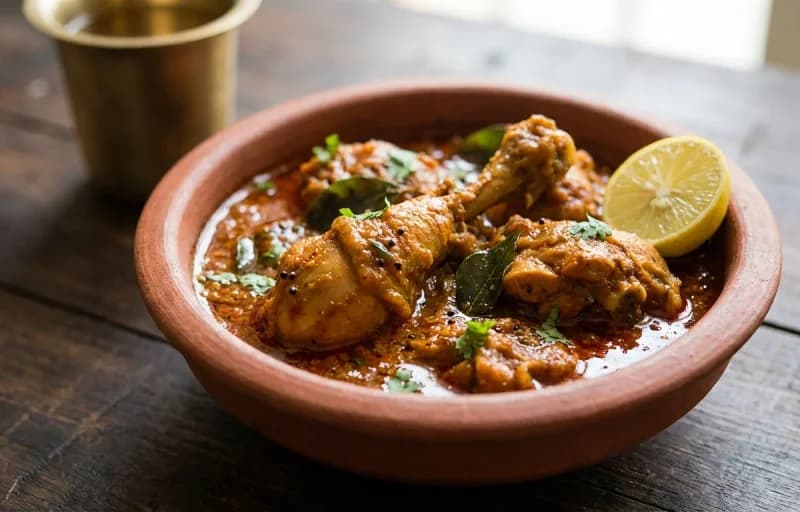 Andhra Chicken Curry with Steamed Basmati Rice - Recipe 1