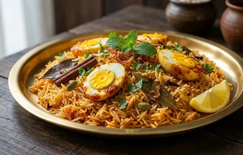 Andhra Egg Pulao with Mirchi ka Salan - Recipe 1