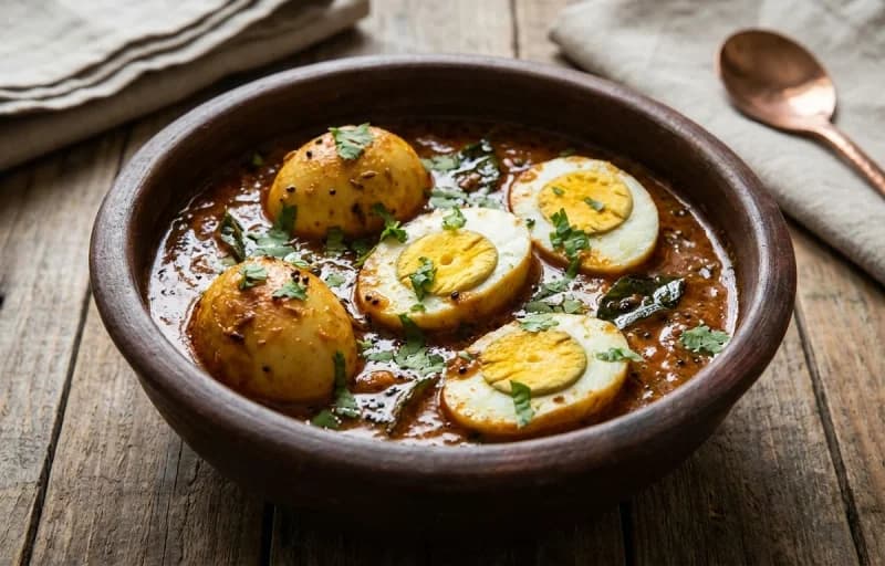 Andhra Guddu Pulusu, Steamed Basmati Rice, Aloo Fry and Tomato Charu - Recipe 1