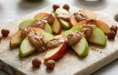 Apple Slices with Hazelnut Butter