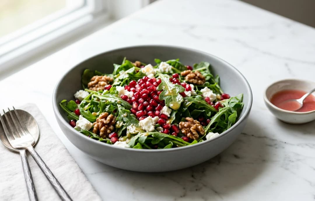 Arugula Salad with Pomegranate & Feta