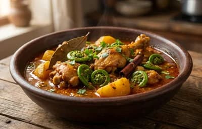Assamese Chicken Curry with Fiddlehead Ferns