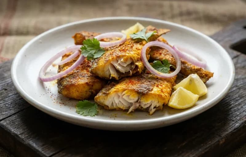 Assamese Fish Fry, Joha Rice and Lau Khar - Recipe 1