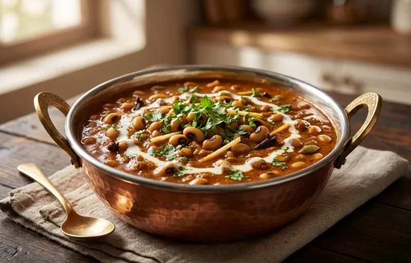 Awadhi Lobia Masala with Steamed Basmati Rice - Recipe 1