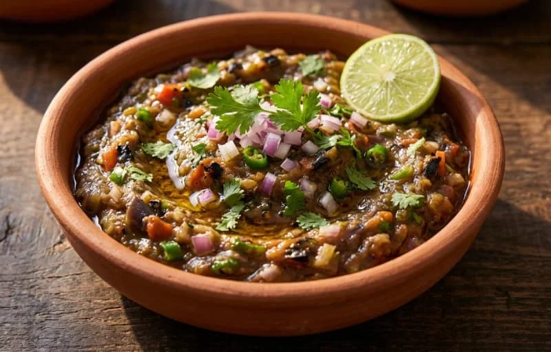 Sattu Paratha, Baingan Chokha and Dahi - Recipe 2